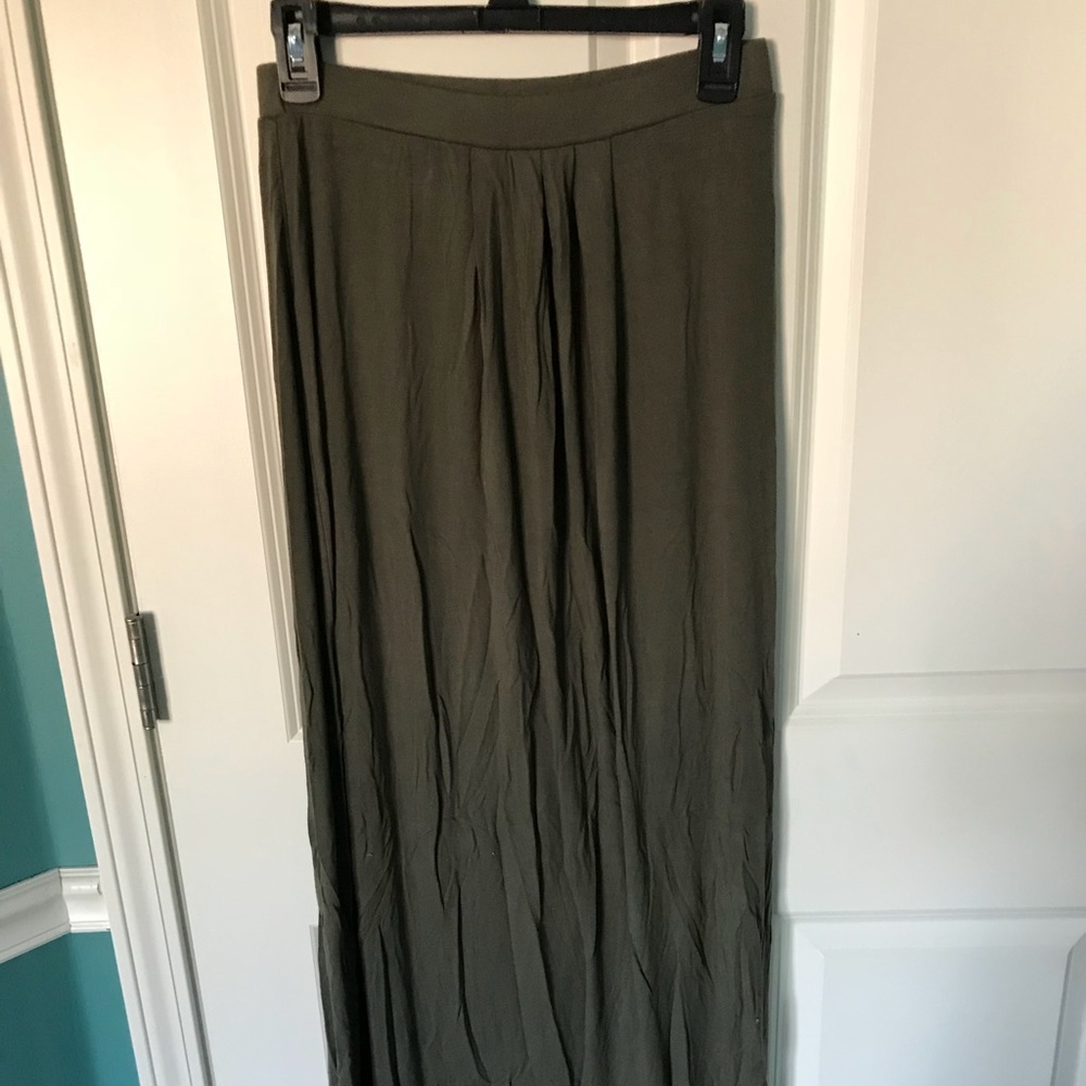 Olive green maxi skirt